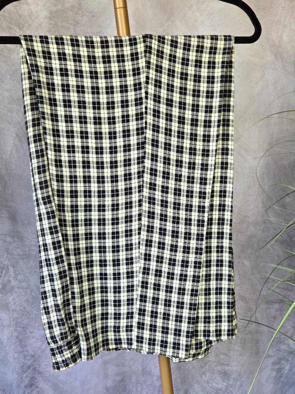 Vtge David Hollis Women's Classic Blk/White Check Plaid Trousers Sz XL NWOT #1